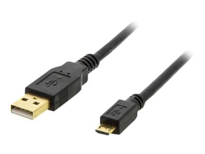 DELTACO MICRO-101 - USB-kabel - mikro-USB typ B (hane) till USB (hane) - USB 2.0 - 1 m - svart