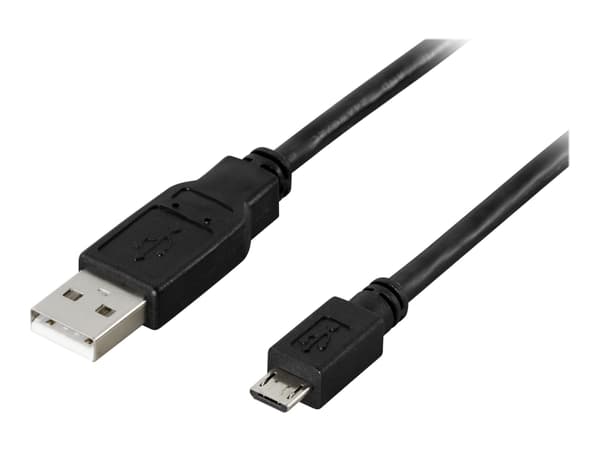 DELTACO - USB-kabel - USB (hane) till mikro-USB typ B (hane) - 2 m - svart