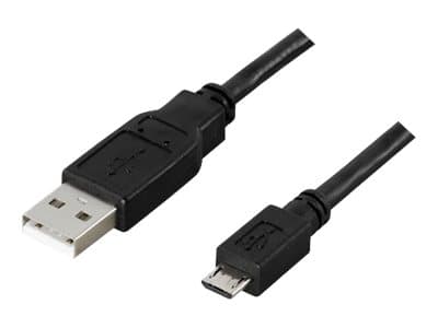 DELTACO USB-299S - USB-kabel - USB (hann) til Micro-USB type B (hann) - USB 2.0 - 25 cm - svart