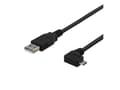 Miniatyrbilde 2 av 5: DELTACO USB-302D - USB-kabel - USB (hann) til Micro-USB type B (hann) vinklet - USB 2.0 - 2 m - grå