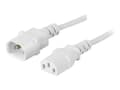 Miniatyrbilde 1 av 5: DELTACO DEL-112V-50 - Strømforlengelseskabel - IEC 60320 C14 til power IEC 60320 C13 - AC 250 V - 10 A - 50 cm - rett kontakt - hvit