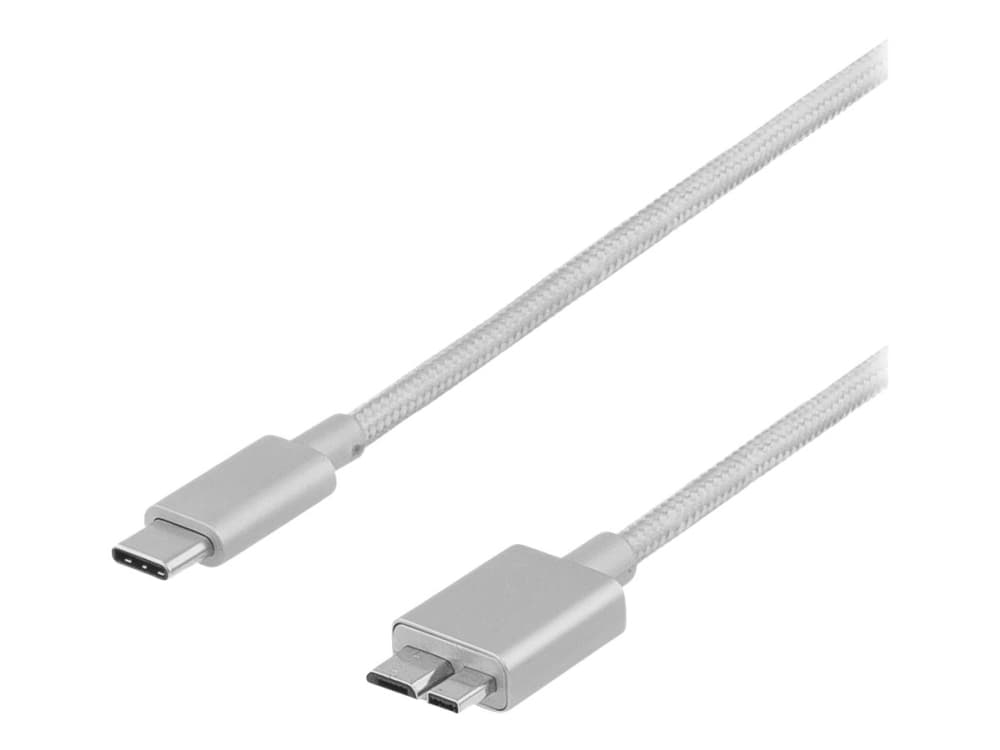 DELTACO Prime USBC-1263 - USB-kabel - USB-C (han) till USB-C (han) - USB 3.1 Gen 1 - 1 m - silver