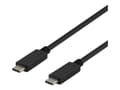 Miniatyrbild 2 av 5: DELTACO USBC-1401 - USB-kabel - USB-C (hane) till USB-C (hane) - USB 3.1 Gen 2 - 5 A - 50 cm - USB-strömleverans (5A, 100W) - svart