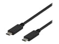Miniatyrbild 1 av 5: DELTACO USBC-1401 - USB-kabel - USB-C (hane) till USB-C (hane) - USB 3.1 Gen 2 - 5 A - 50 cm - USB-strömleverans (5A, 100W) - svart