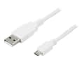 Pikkukuva 5 / 5: DELTACO USB-301W - USB-kaapeli - USB (uros) - Micro-USB tyyppi B (uros) - 1 m - valkoinen - valkoinen