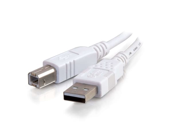 C2G - USB-kabel - USB (hane) till USB typ B (hane) - USB 2.0 - 3 m - vit