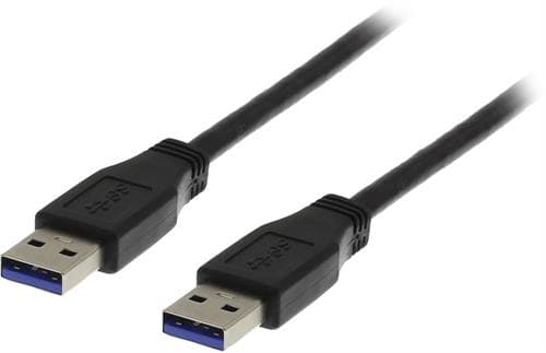 DELTACO USB3-210 - USB-kabel - USB typ A (hane) till USB typ A (hane) - USB 3.0 - 1 m - svart