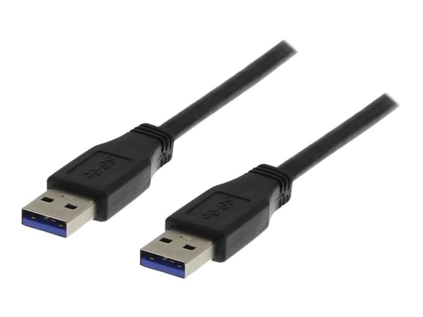 DELTACO USB3-210 - USB-kabel - USB typ A (hane) till USB typ A (hane) - USB 3.0 - 1 m - svart