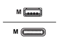 DELTACO USBC-1006M - USB-kabel - USB-C (hane) till USB (hane) - 2 m - svart