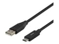 Miniatyrbild 1 av 5: DELTACO USBC-1006M - USB-kabel - USB-C (hane) till USB (hane) - 2 m - svart