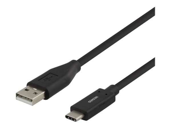 DELTACO USBC-1006M - USB-kabel - USB-C (hane) till USB (hane) - 2 m - svart