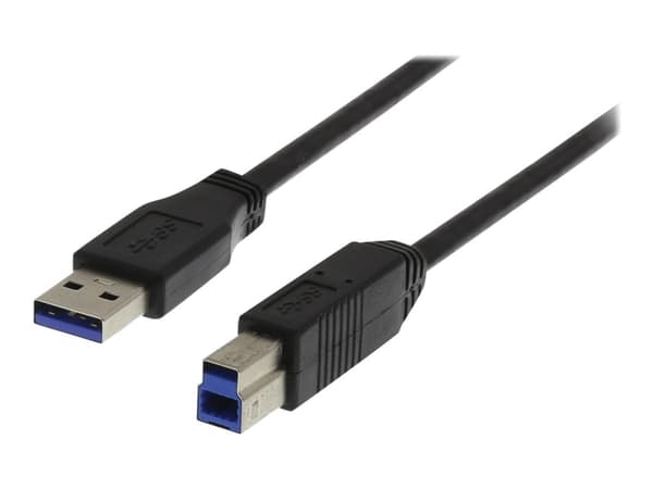 DELTACO USB3-110S - USB-kabel - USB typ A (hane) till USB Type B (hane) - USB 3.0 - 1 m - svart
