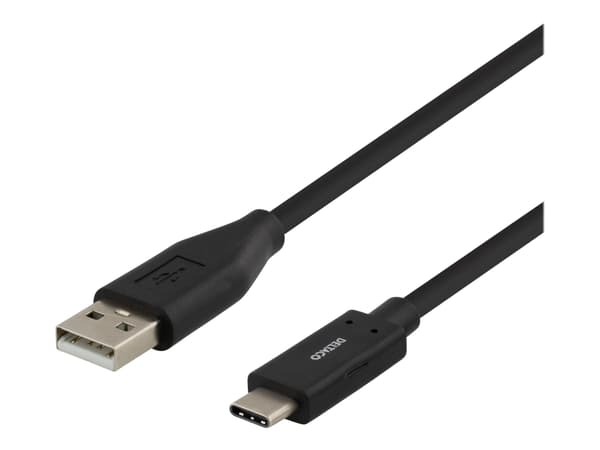DELTACO - USB-kabel - USB (hane) till USB-C (hane) - USB 2.0 - 1,5 m - svart