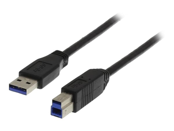 DELTACO USB3-130 - USB-kabel - USB Type B (hane) till USB typ A (hane) - USB 3.0 - 3 m - svart