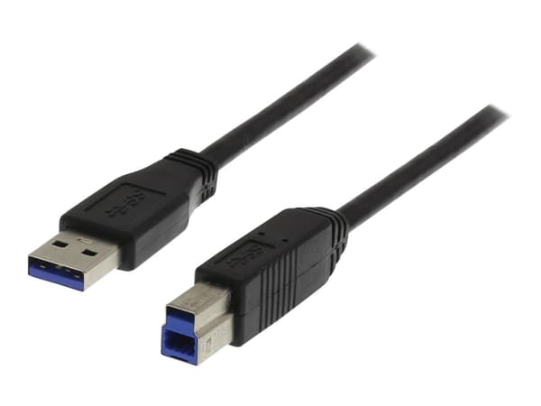DELTACO USB3-130 - USB-kabel - USB Type B (hane) till USB typ A (hane) - USB 3.0 - 3 m - svart