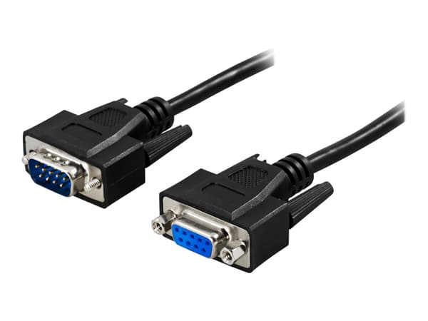 DELTACO DEL-37S-1 - Seriellforlengelseskabel - DB-9 (hann) til DB-9 (hunn) - 1 m - svart