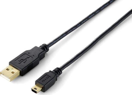 Equip 128225, 3 m, USB A, Mini-USB B, USB 2.0, Man/Femal, Svart