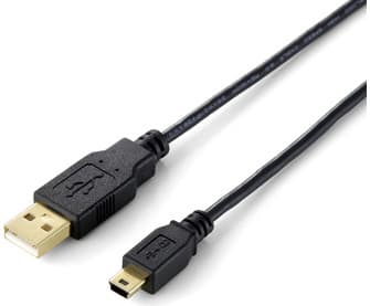 Equip 128225, 3 m, USB A, Mini-USB B, USB 2.0, Man/Femal, Svart