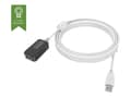 Miniatyrbilde 2 av 4: Vision Techconnect - USB-forlengelseskabel - USB (hunn) til USB (hann) - USB 2.0 - 5 m - aktiv - hvit