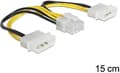 Miniatyrbilde 5 av 5: Delock - Strømkabel - 8-pins EPS12V (hunn) til 4-pin intern strøm (hann) - 15 cm