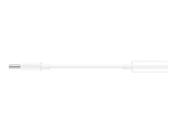 Huawei CM20 - USB-C til hodetelefonkontaktadapter - 24 pins USB-C hann til miniplugg hunn - 9 cm - hvit