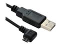 Miniatyrbild 1 av 4: MicroConnect - USB-kabel - USB (hane) rak till Micro-USB Type B (hane) vinklad - USB 2.0 - 3 m - svart