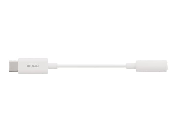 Deltaco USBC-1145, Valkoinen, USB C, 3.5mm, 0,11 m, Uros, Naaras