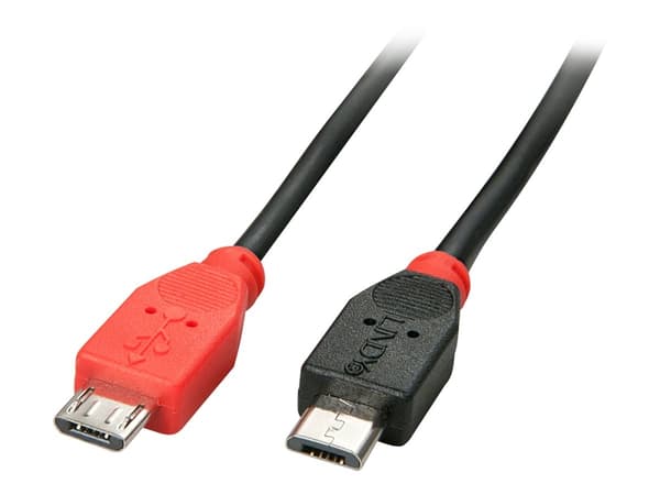 Lindy 31758 USB-kablar 0,5 m USB 2.0 Micro-USB B Svart