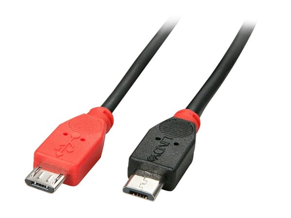 Lindy 31758 USB-kablar 0,5 m USB 2.0 Micro-USB B Svart