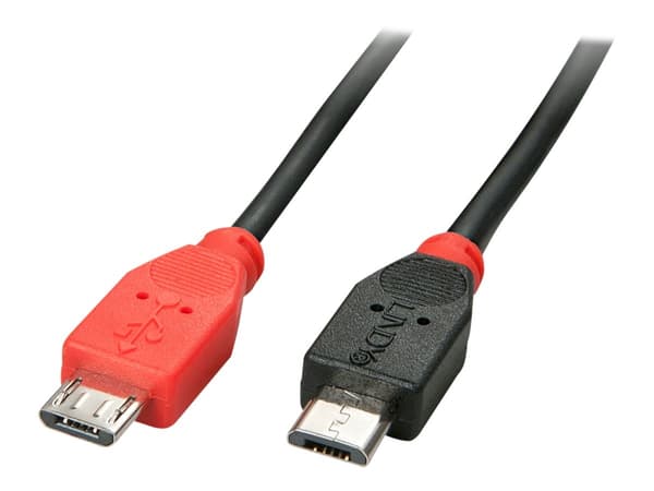 Lindy 31758 USB-kablar 0,5 m USB 2.0 Micro-USB B Svart