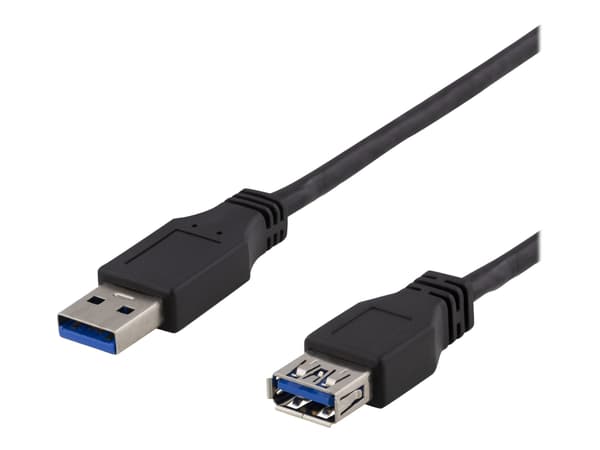 DELTACO USB3-242 - USB-förlängningskabel - USB typ A (hona) till USB typ A (hane) - USB 3.1 Gen 1 - 2 m - svart