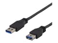 Miniatyrbild 2 av 5: DELTACO USB3-242 - USB-förlängningskabel - USB typ A (hona) till USB typ A (hane) - USB 3.1 Gen 1 - 2 m - svart
