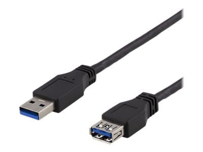 DELTACO USB3-242 - USB-förlängningskabel - USB typ A (hona) till USB typ A (hane) - USB 3.1 Gen 1 - 2 m - svart
