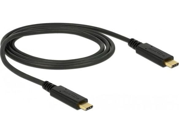 Delock - USB-kabel - 24 pin USB-C (hane) till 24 pin USB-C (hane) - USB 3.1 Gen 2 - 3 A - 1 m - svart