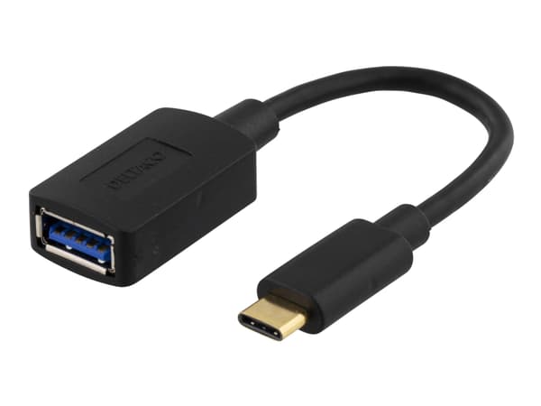 DELTACO USBC-1204 - USB-adapter - USB typ A (hun) till 24 stift USB-C (han) - USB 3.1 - 15 cm - sorterad