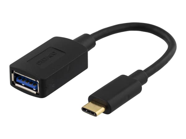 DELTACO USBC-1204 - USB-adapter - USB typ A (hun) till 24 stift USB-C (han) - USB 3.1 - 15 cm - sorterad