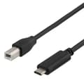 Miniatyrbild 2 av 3: DELTACO - USB-kabel - USB typ B (hane) till 24 pin USB-C (hane) - USB 2.0 - 1 m - svart