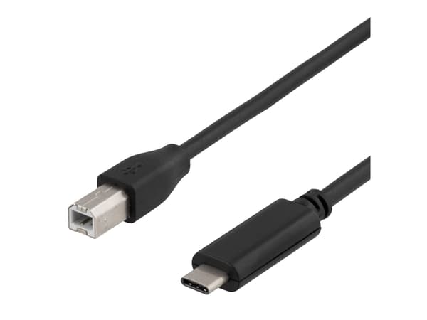 DELTACO - USB-kabel - USB typ B (hane) till 24 pin USB-C (hane) - USB 2.0 - 1 m - svart