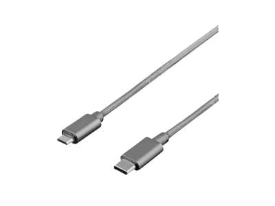 DELTACO Prime USBC-1252 - USB-kabel - USB-C (hane) till mikro-USB typ B (hane) - USB 2.0 - 1 m - rymdgrå