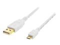 Miniatyrbild 1 av 5: DELTACO MICRO-105 - USB-kabel - mikro-USB typ B (hane) till USB (hane) - USB 2.0 - 1 m - vit