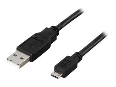 DELTACO USB 2.0 typ A till Micro-B USB, 5-pin, 0,5m, svart