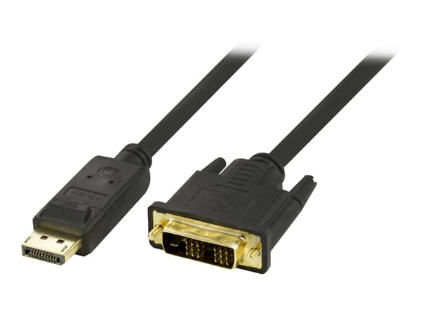 DELTACO - Skjermkabel - enkeltlenke - DisplayPort (hann) til DVI-D (hann) - 1 m