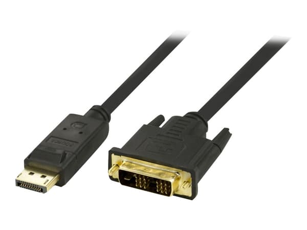 DELTACO - Skjermkabel - enkeltlenke - DisplayPort (hann) til DVI-D (hann) - 1 m
