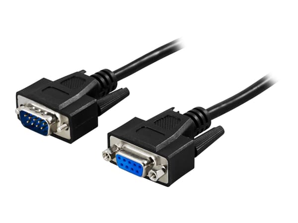 DELTACO DEL-37S - Seriellforlengelseskabel - DB-9 (hann) til DB-9 (hunn) - 2 m - svart