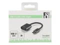 Miniatyrbild 3 av 5: DELTACO - USB-adapter - 24 pin USB-C (hane) till USB typ A (hona) - USB 3.1 Gen1 OTG - 3 A - 11 cm - rymdgrå