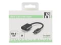 Miniatyrbild 4 av 5: DELTACO - USB-adapter - 24 pin USB-C (hane) till USB typ A (hona) - USB 3.1 Gen1 OTG - 3 A - 11 cm - rymdgrå
