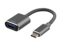 Miniatyrbild 2 av 5: DELTACO - USB-adapter - 24 pin USB-C (hane) till USB typ A (hona) - USB 3.1 Gen1 OTG - 3 A - 11 cm - rymdgrå