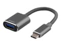 Miniatyrbild 1 av 5: DELTACO - USB-adapter - 24 pin USB-C (hane) till USB typ A (hona) - USB 3.1 Gen1 OTG - 3 A - 11 cm - rymdgrå