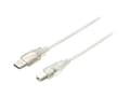 Miniatyrbild 1 av 5: Equip 128650 USB-kablar 1,8 m USB 2.0 USB A USB B Silver, Transparent
