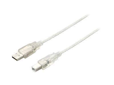 Equip 128650 USB-kablar 1,8 m USB 2.0 USB A USB B Silver, Transparent